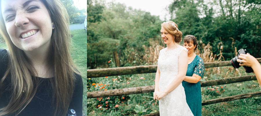  how happy we are when brides get ready outside. :D 